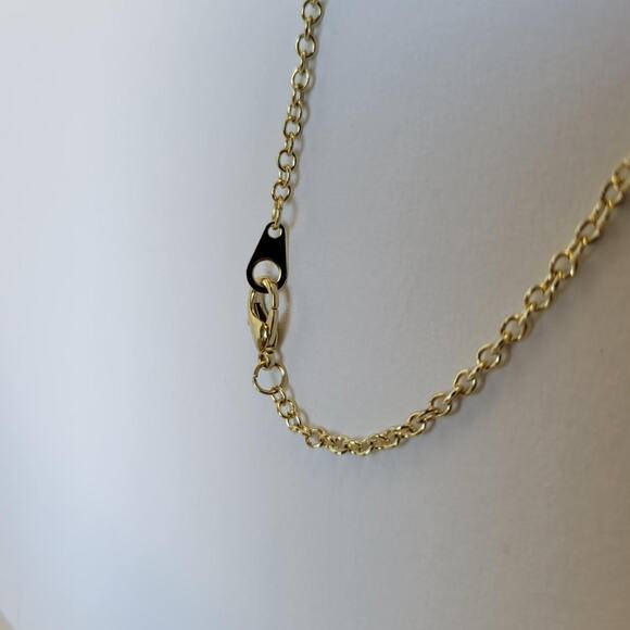 Handmade Coyote Tooth Pendant on 18" Gold Tone Chain - Picture 2 of 3